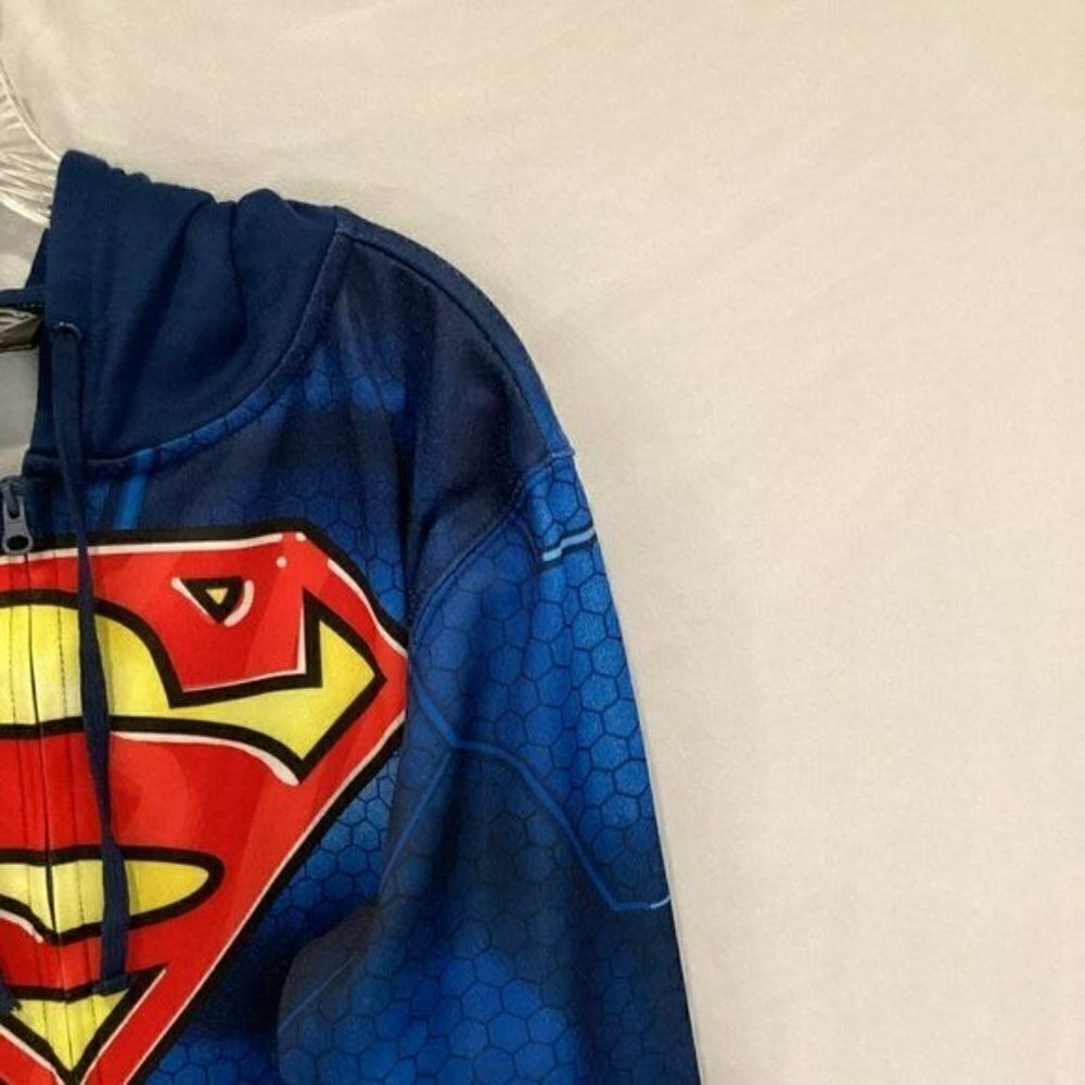 D C Comics Superman Unisex Full Zip Hoodie Sweatshirt Sz Men's Small Superheroes - Picture 6 of 10